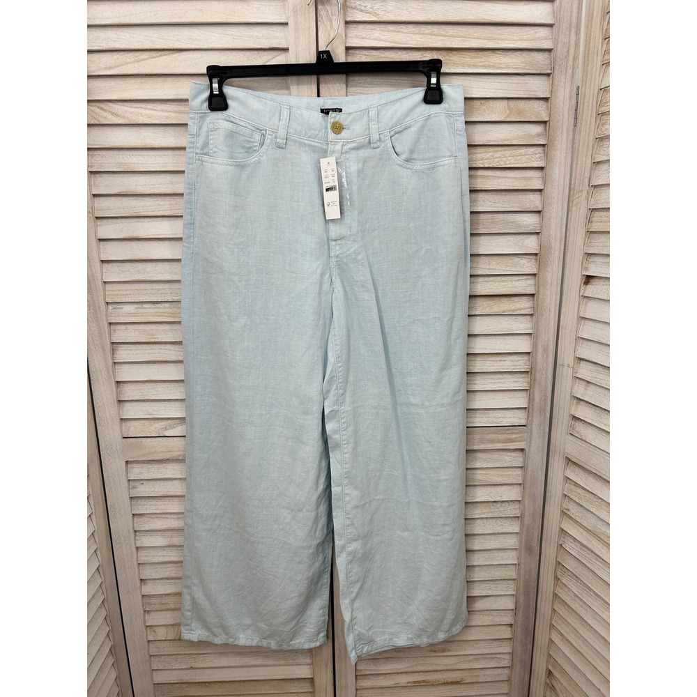 NEW J.Crew Wide Leg Linen Blend Pants 28 Light Blue Womens Casual Summer CS247